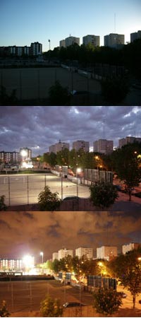 Atardecer. Crepúsculo. Noche cerrada